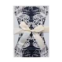 White Wedding Invitation Rectangle Butterfly Invitation Card Beautiful Card